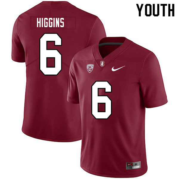 Youth #6 Elijah Higgins Stanford Cardinal College Football Jerseys Sale-Cardinal - Click Image to Close